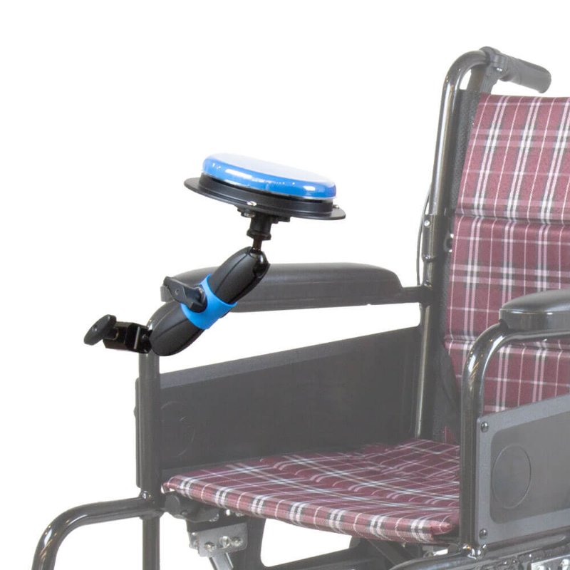 AAC switch mounts for wheelchair, table, and bedside