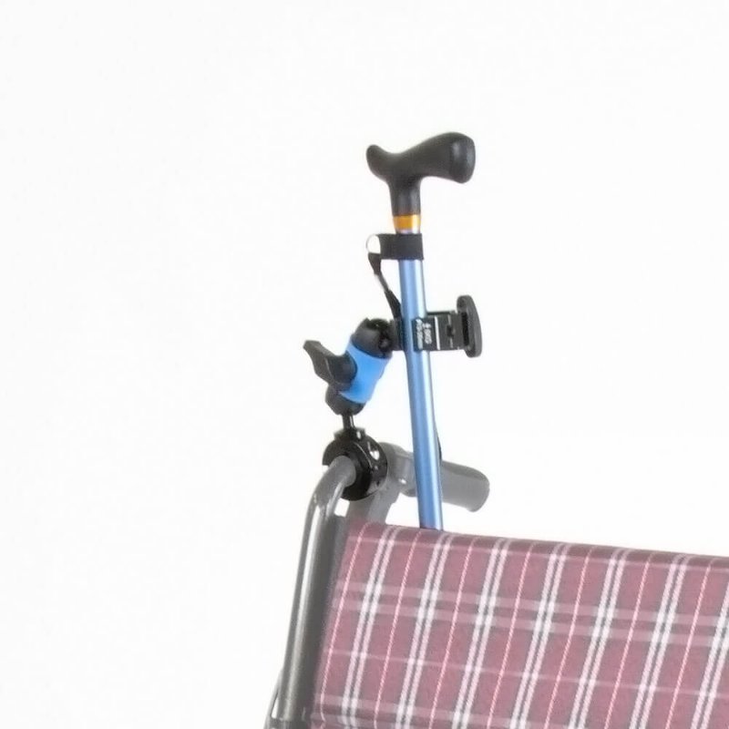 Walking stick mounts for wheelchairs